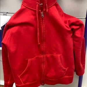 Red uniqlo zip up hoodie